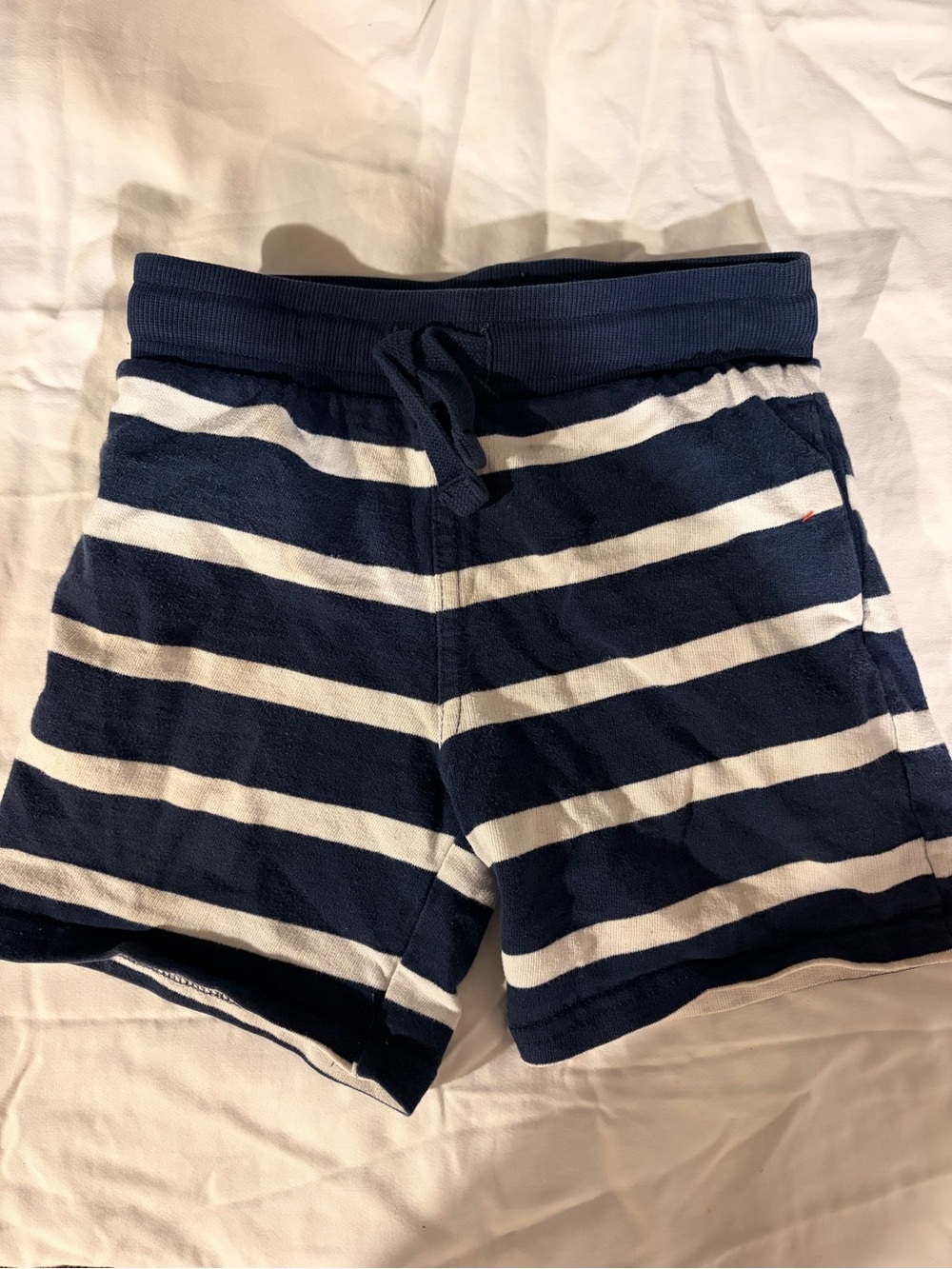 H&M Navy and White Striped Pull-On Kids Shorts